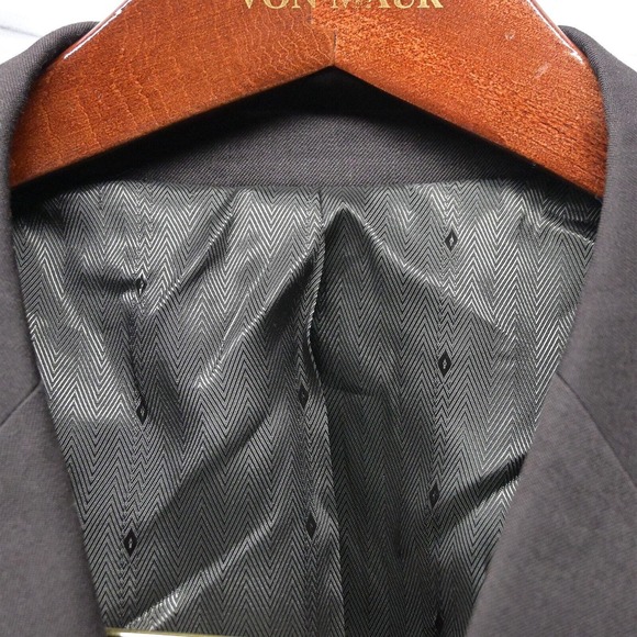 Joseph Feiss 46R Brown Superfine Wool 2 Button Blazer Suit Jacket Sport Coat - Picture 9 of 10